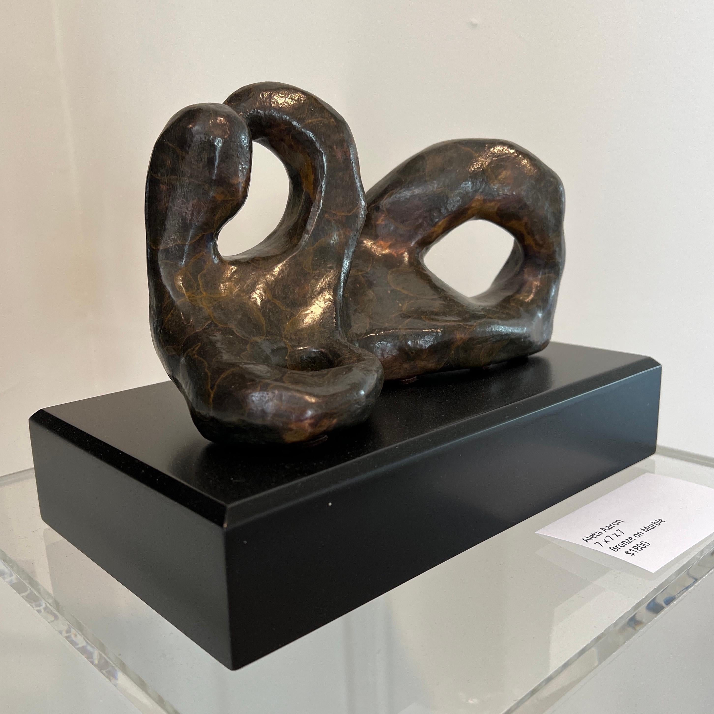 Bronze Contemporary Staute on Custom Base  - Sculpture by Aleta Aaron