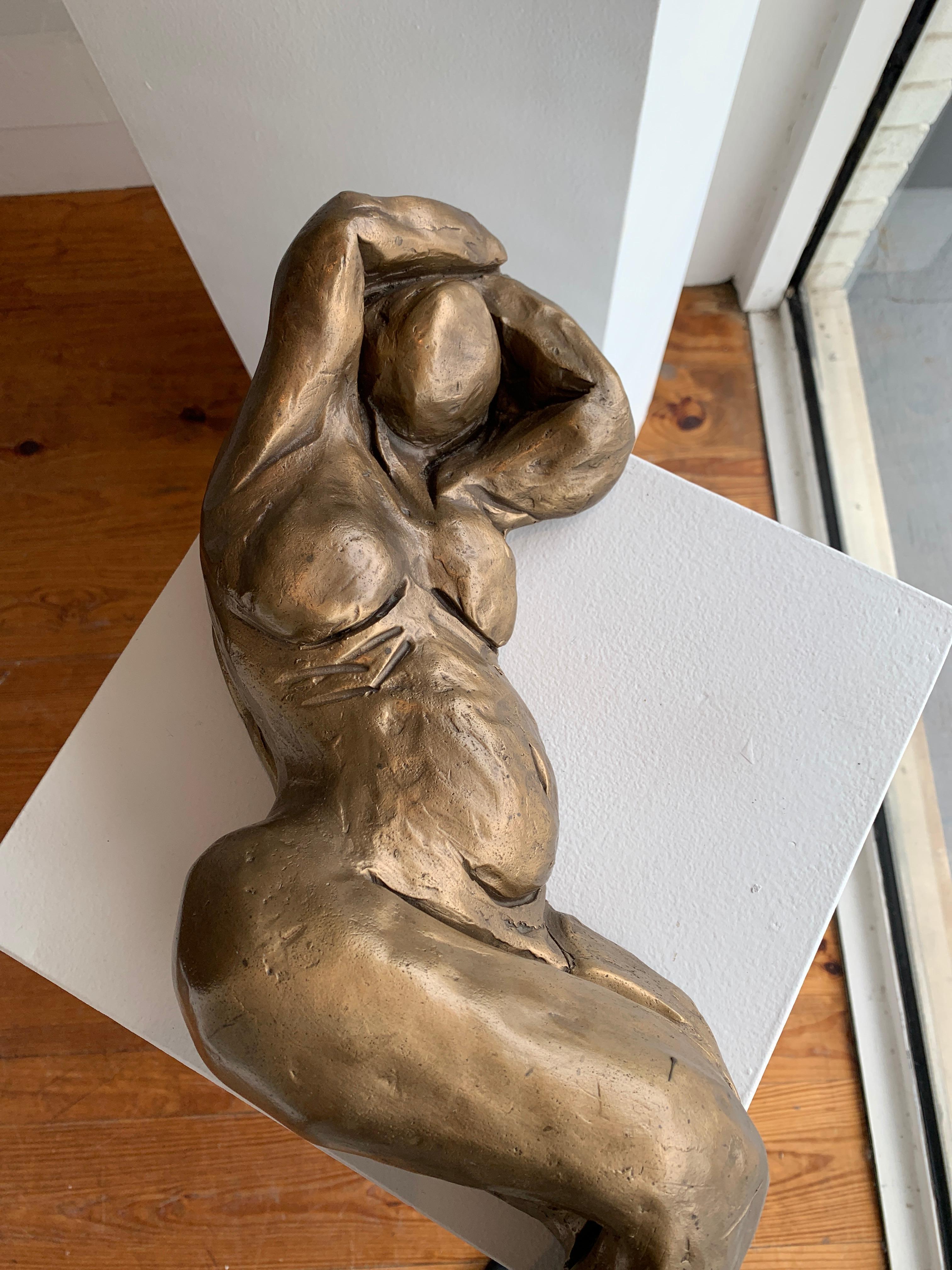 Layla Tov - Gold Nude Sculpture by Aleta Aaron