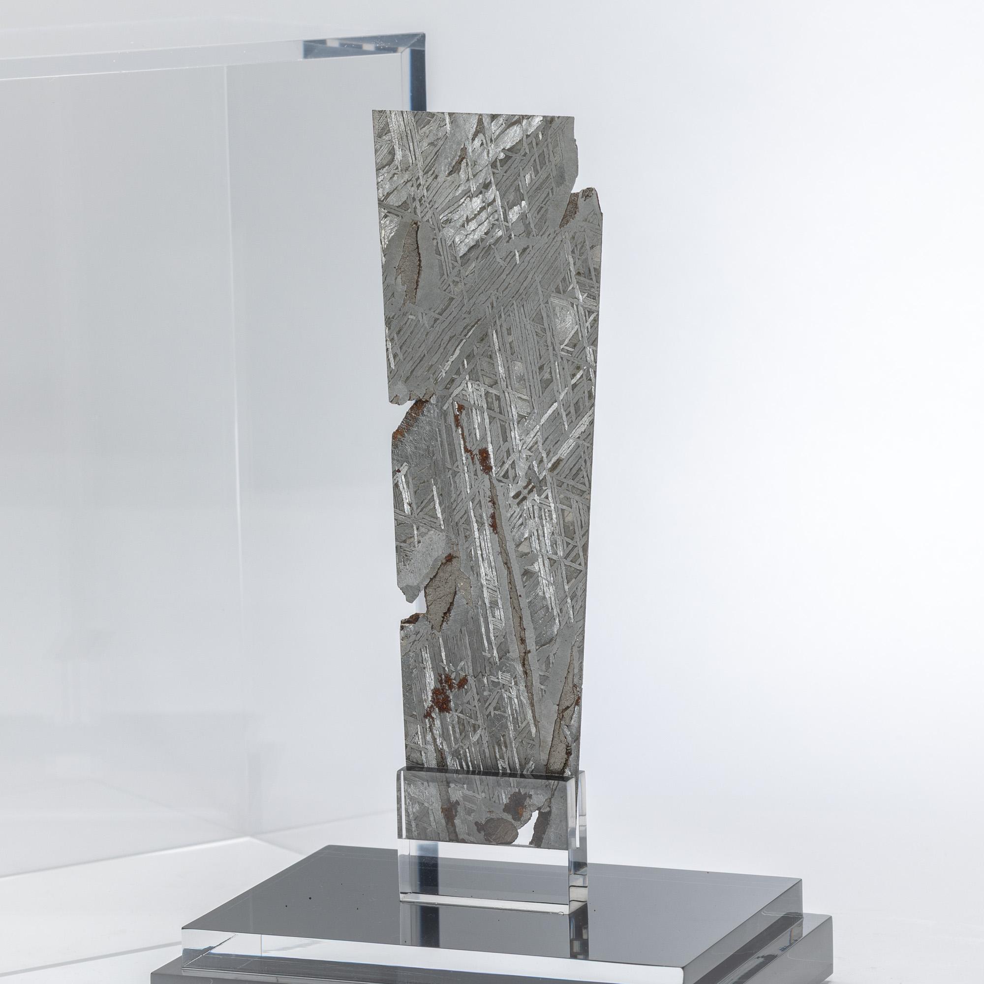 Aletai Meteorite Fragment Mounted in a Custom Acrylic Display Box For Sale 4