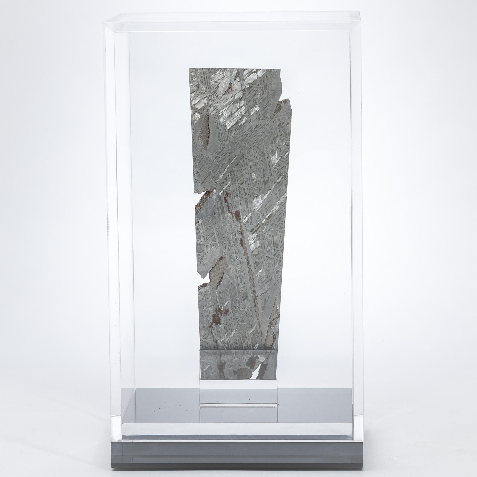 Aletai Meteorite Fragment Mounted in a Custom Acrylic Display Box For Sale 5