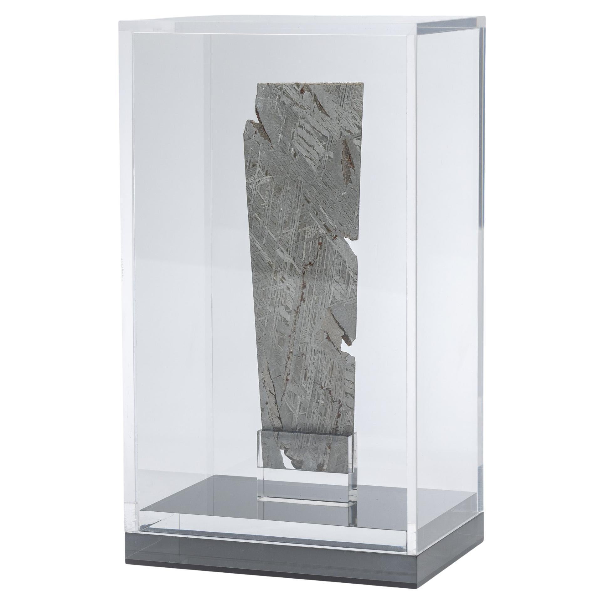 Aletai Meteorite Fragment Mounted in a Custom Acrylic Display Box For Sale