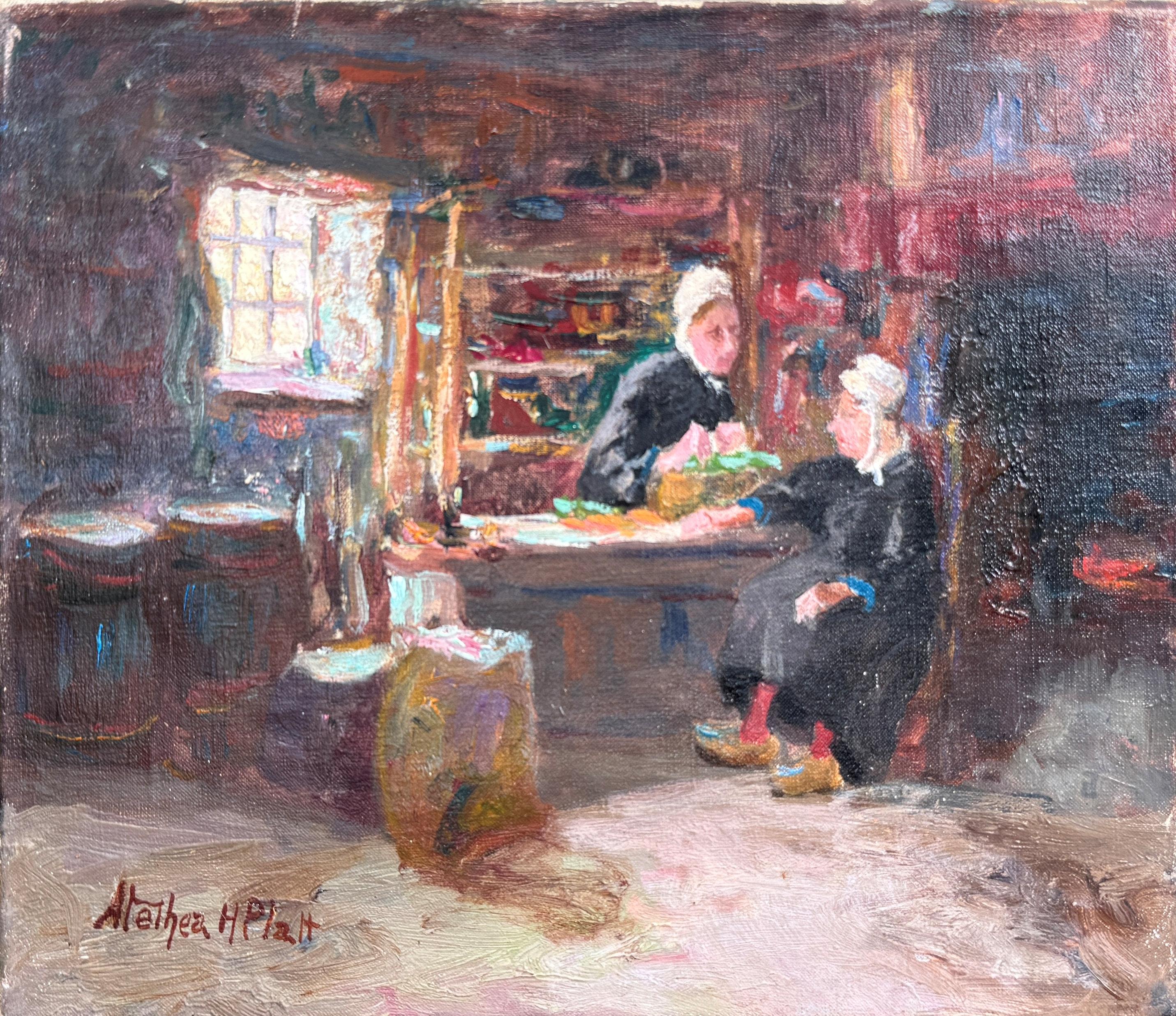 Althea Platt
Die Konversation, Frankreich, um 1915
Signiert unten links
Öl auf Leinwand
8 x 10 Zoll


Alethea Hill Platt war eine amerikanische Künstlerin und Pädagogin. Ihre Gemälde ländlicher Landschaften in Frankreich, England, den Adirondacks