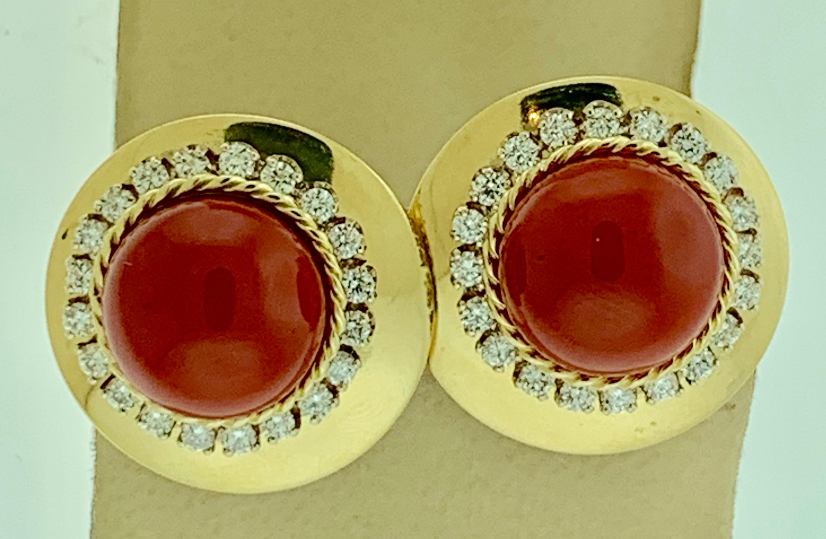 Aletto Black Natural Coral and Diamond Cocktail Earring in 18 Karat Yellow Gold 1