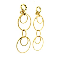 Boucles d'oreilles pendantes à longs liens en or 18K d'Aletto Brothers, Italie, Circa 1980