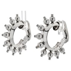 Aletto Brothers 18K White Gold Half Hoop Diamond Earrings