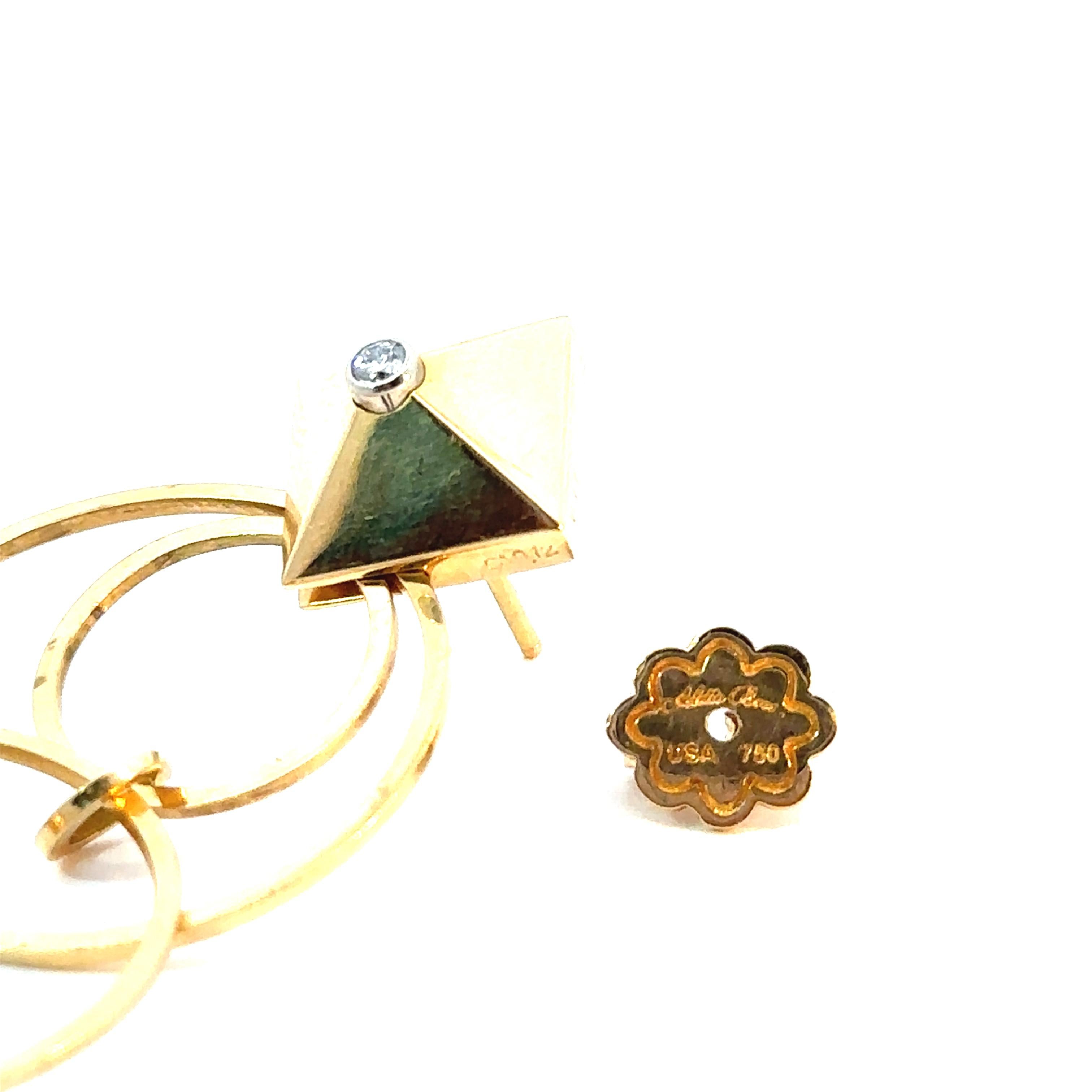 Aletto Brothers Orecchini Geometrici Multi Looping in Oro Giallo 18K e Diamanti in vendita 1