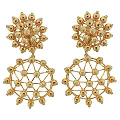 Aletto Brothers 18kt Yellow Gold Diamond Wheel Drop Earrings