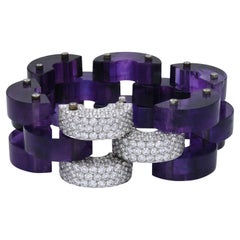 Aletto Brothers Amethyst Diamond Link Bracelet