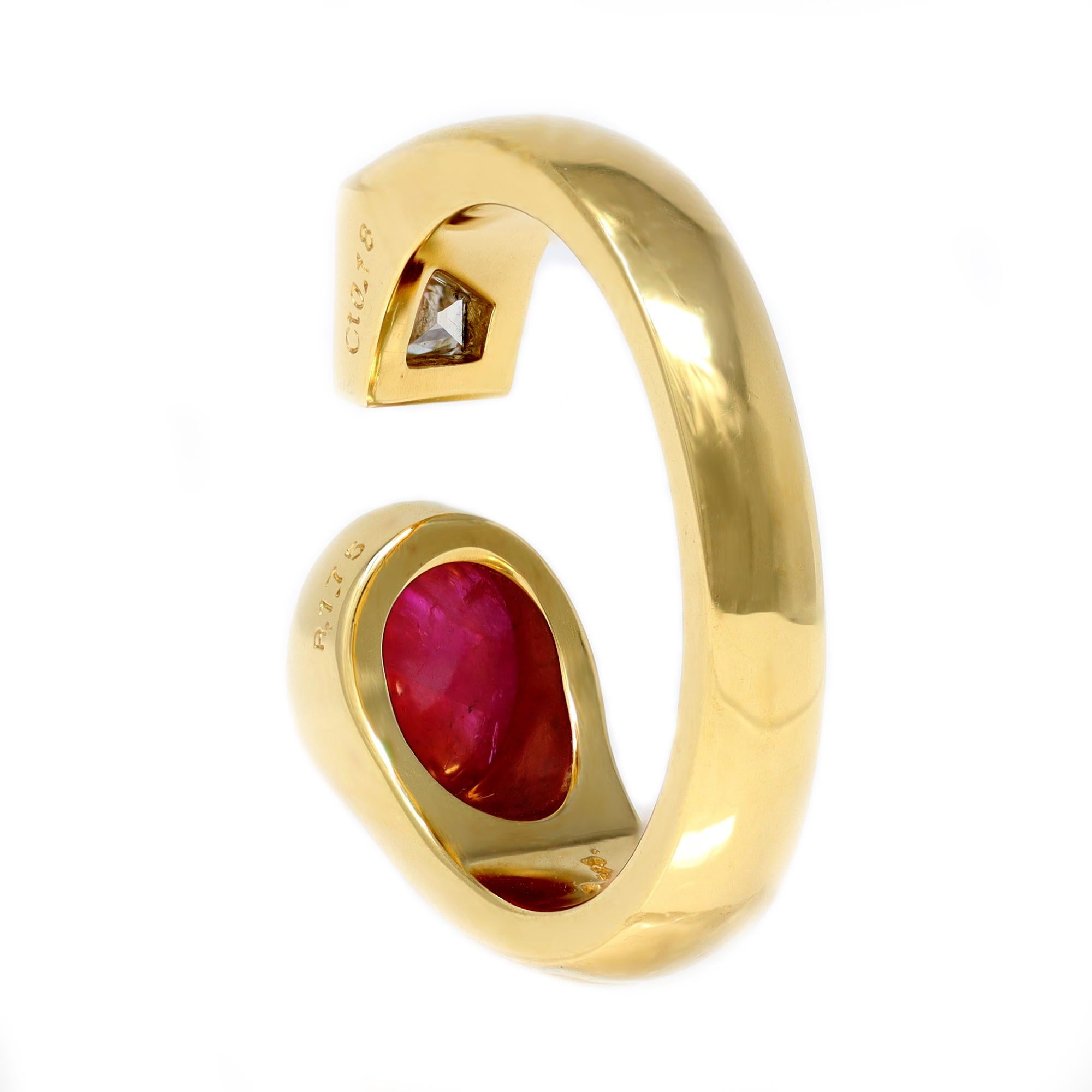 Aletto Brothers Cabochon Ruby, Sapphire & Fancy-Cut Diamond Ring Set 1