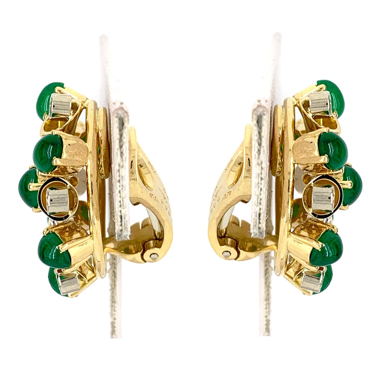 Aletto Brothers Diamond and Emerald Earrings In Good Condition For Sale In New York, NY