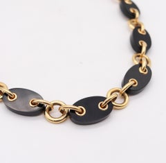 Aletto Brothers Geometric Mariner Necklace in 18kt Yellow Gold with Black Onyxes