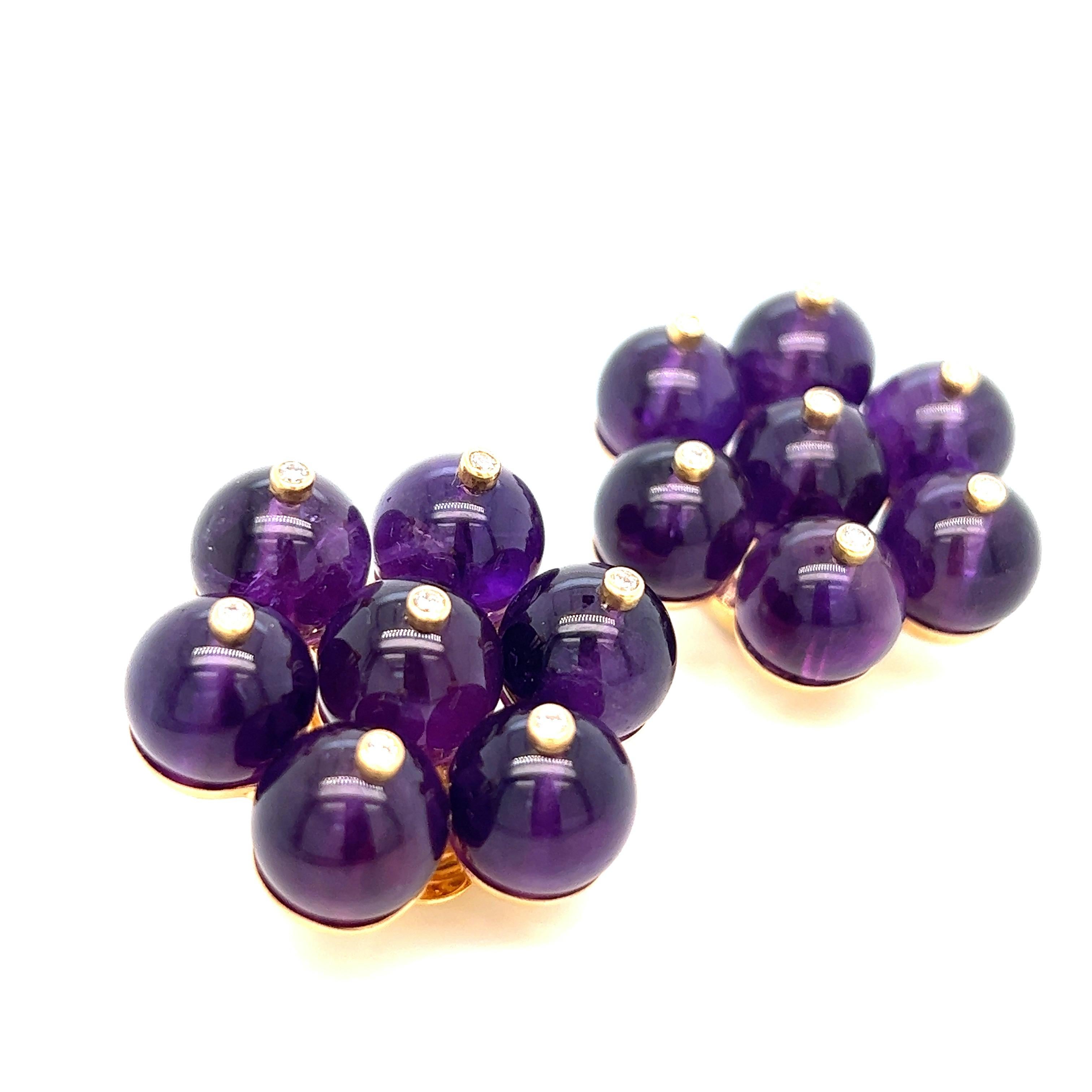 Women's Aletto Brothers Gold Amethyst Ear Clips For Sale
