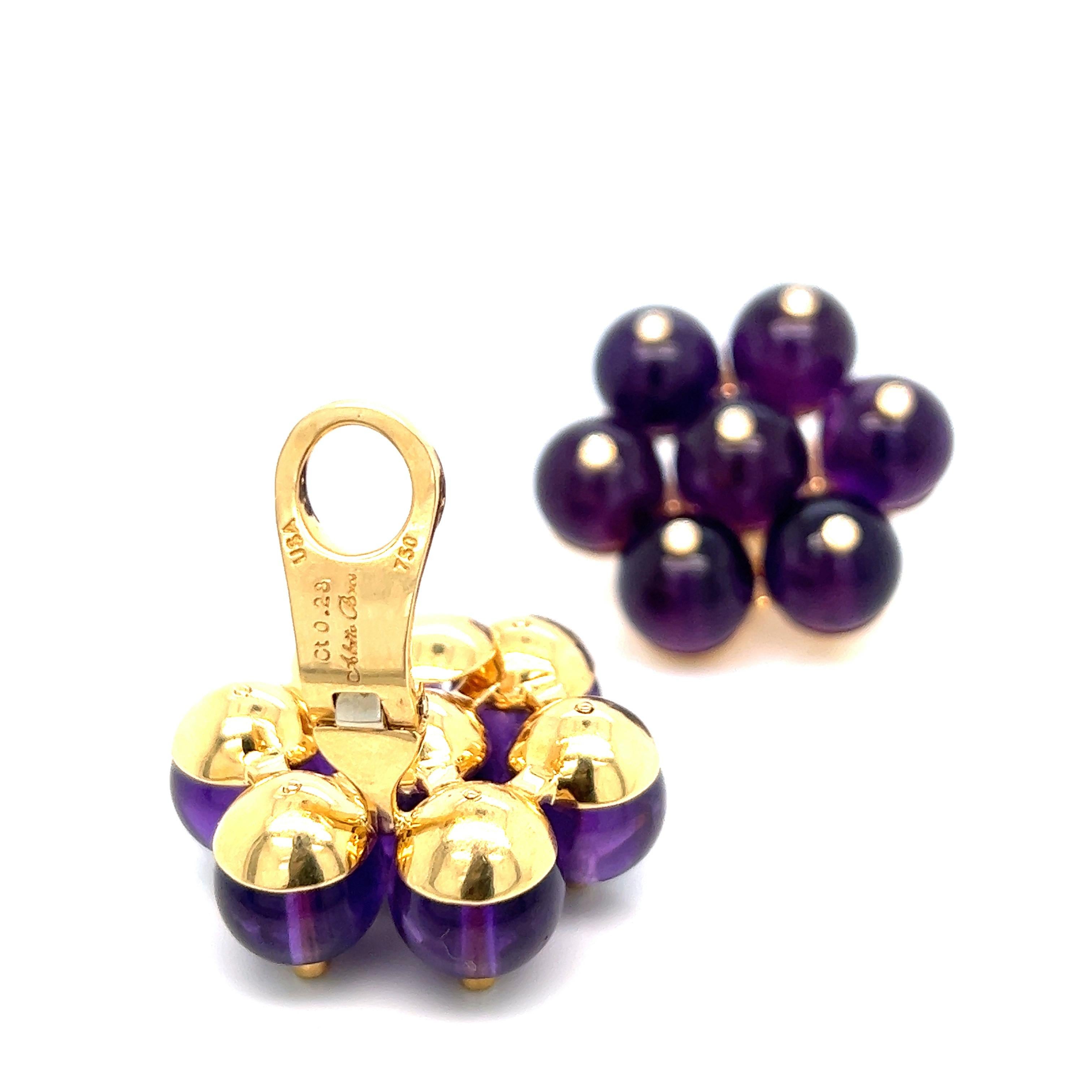 Aletto Brothers Gold Amethyst Ear Clips For Sale 1