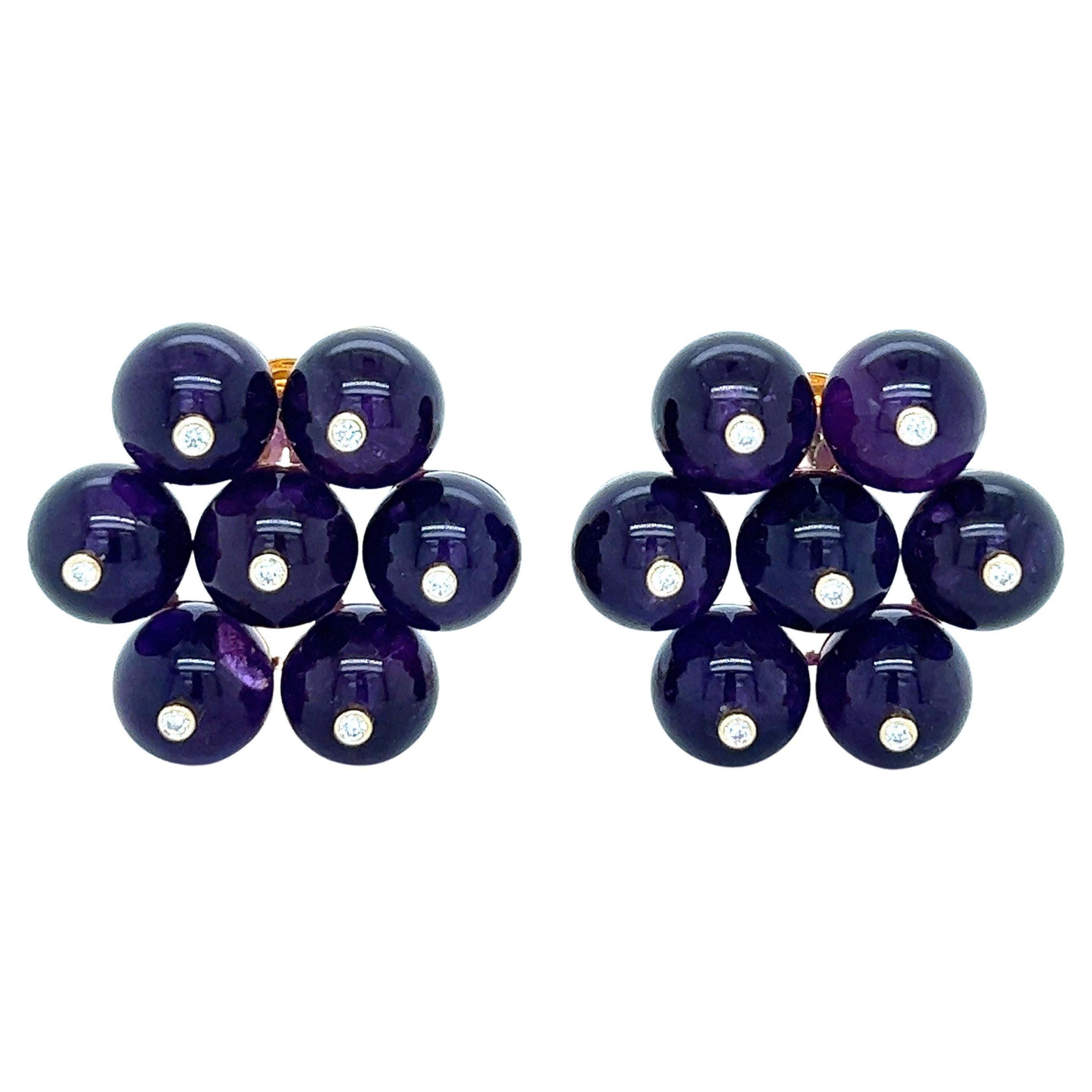 Aletto Brothers Gold Amethyst Ohrclips im Angebot