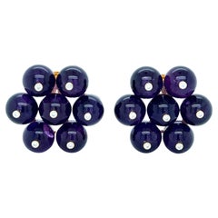 Aletto Brothers Gold Amethyst Ear Clips
