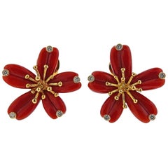 Aletto Brothers Gold Coral Diamond Earrings