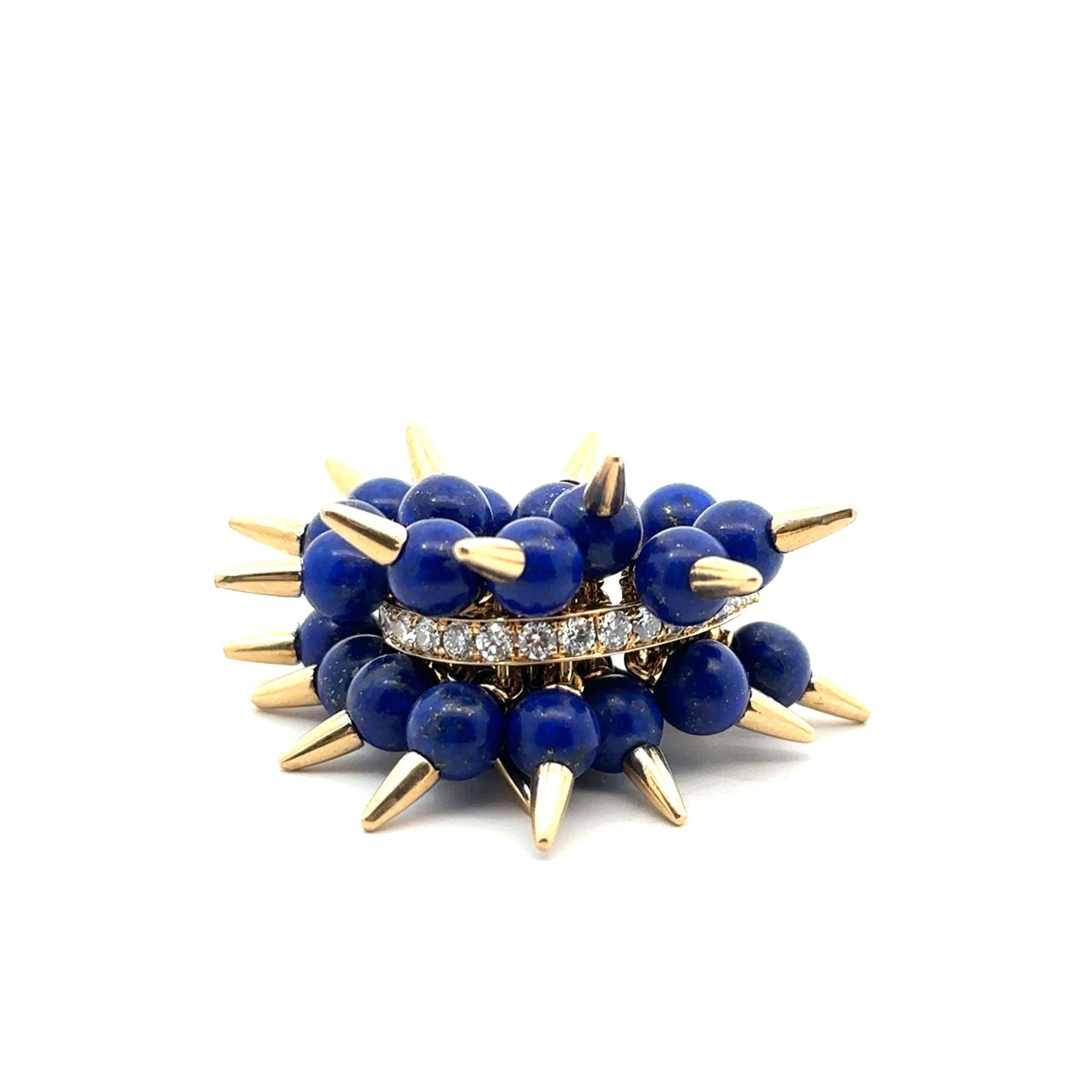 Donna Aletto Brothers: anello con perline in oro e lapis in vendita