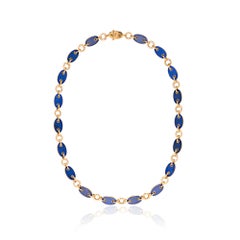 Aletto Brothers Collier à maillons en lapis-lazuli et diamants marins