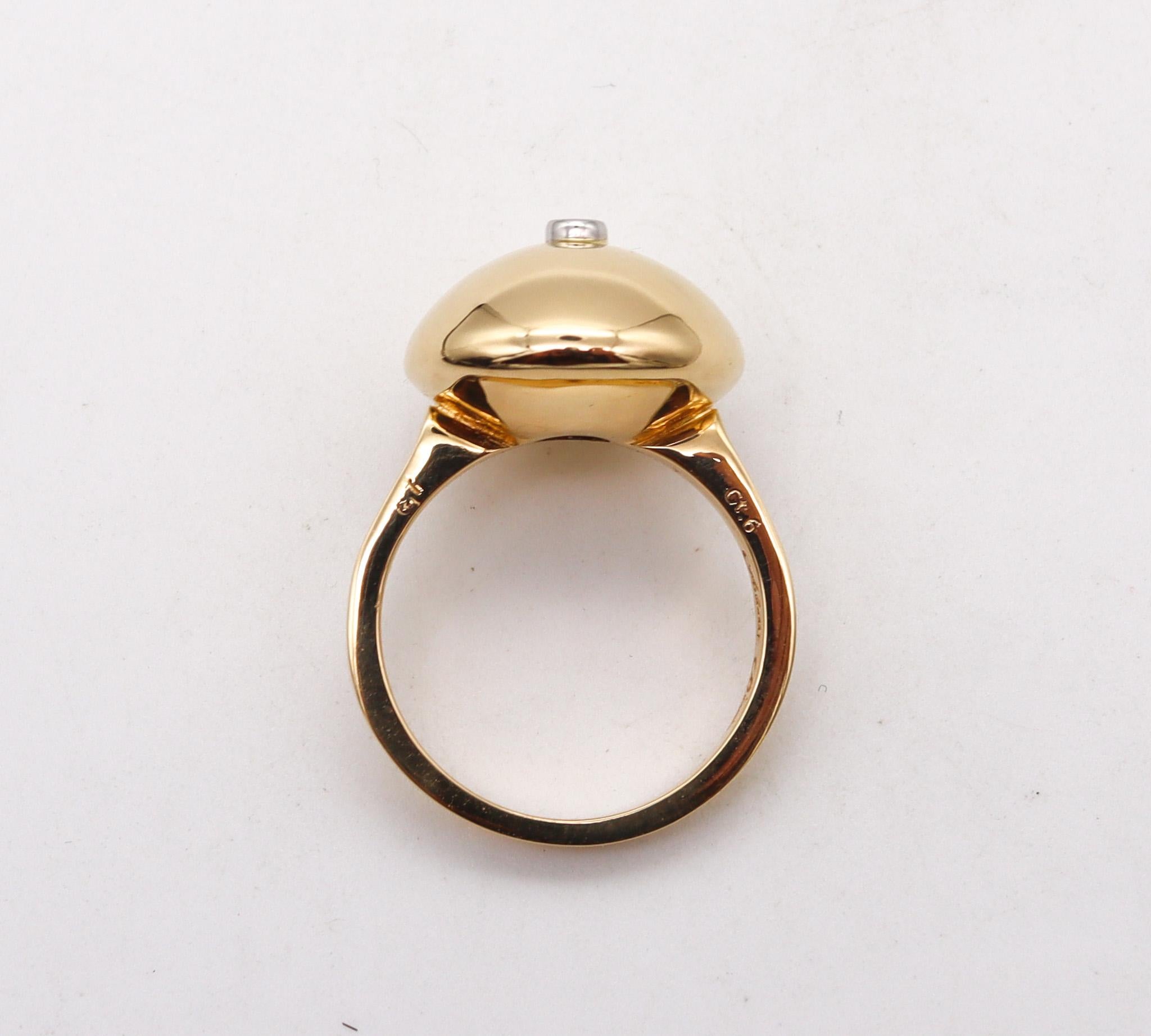 Aletto Brothers, grande bague empilable ronde en or jaune 18 carats avec diamants Neuf - En vente à Miami, FL