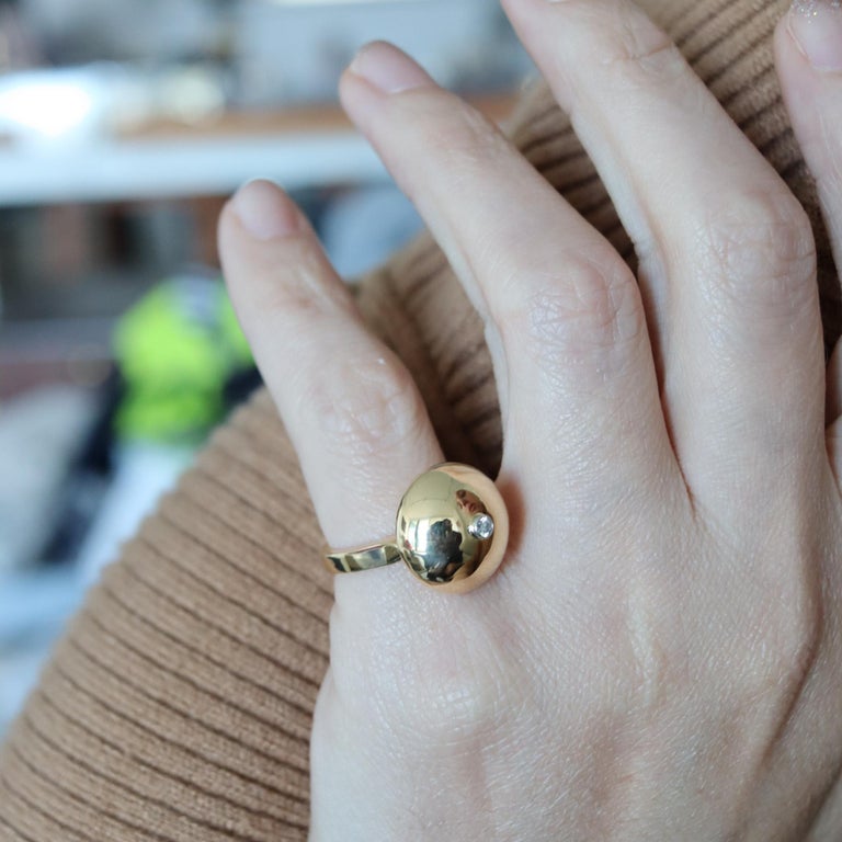 Aletto Brothers Stackable Large Round Ring in 18kt Yellow Gold with a ...