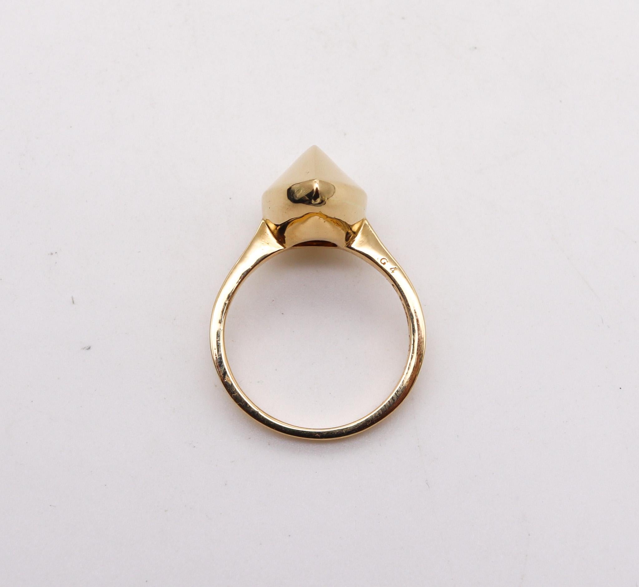 Aletto Brothers Stackable Medium Pear Shaped Geometric Ring in 18kt Yellow Gold In New Condition For Sale In Miami, FL