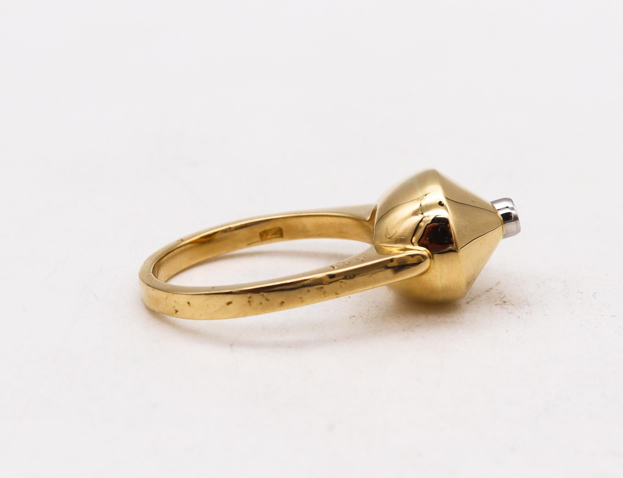 Modern Aletto Brothers Stackable Medium Pear Shaped Ring in 18kt Yellow Gold & Diamonds For Sale