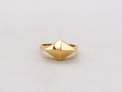 Aletto Brothers Stackable Medium Rhomboid Geometric Ring in 18kt Yellow Gold
