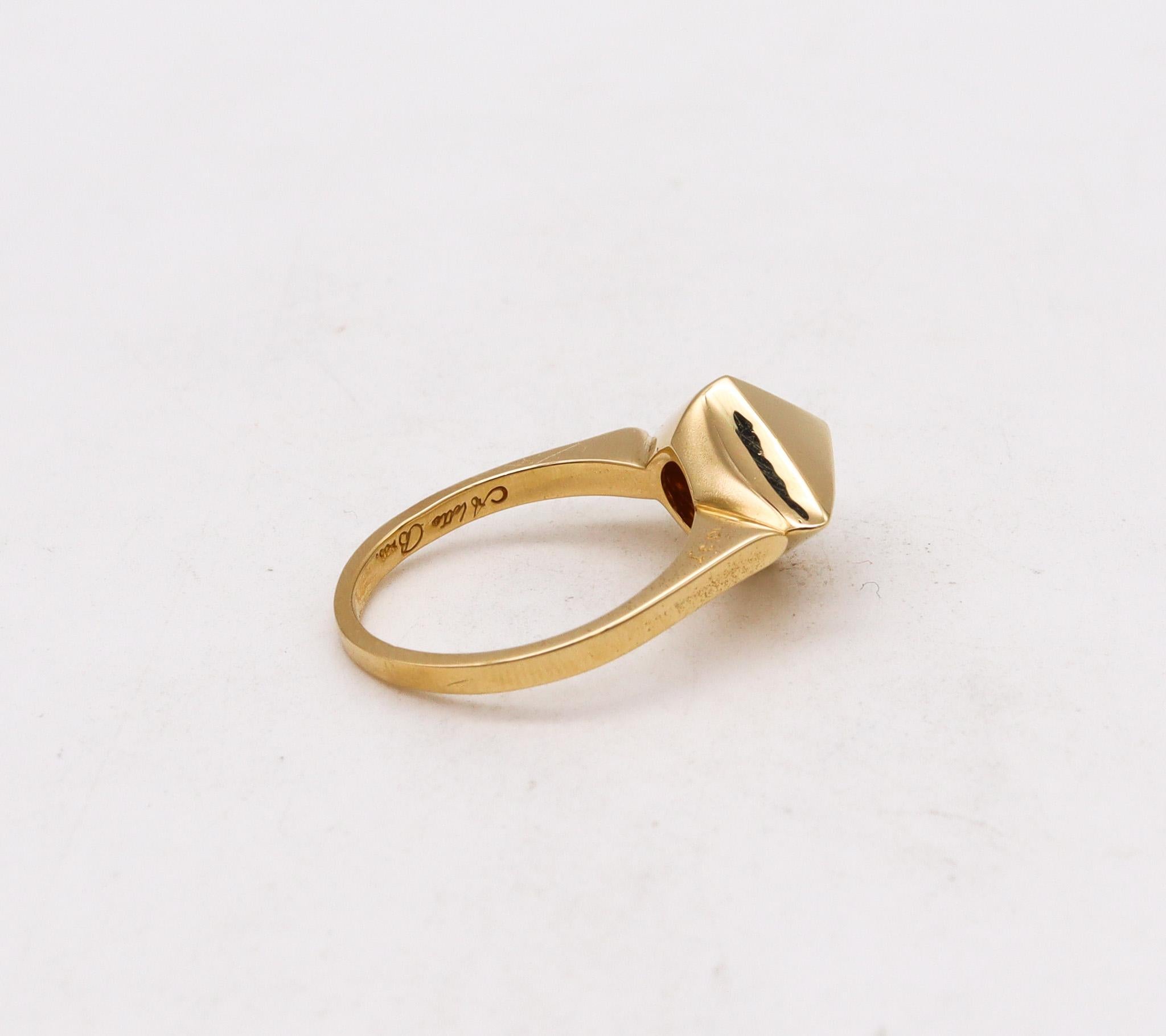 Modernist Aletto Brothers Stackable Medium Rhomboid Geometric Ring in 18kt Yellow Gold For Sale