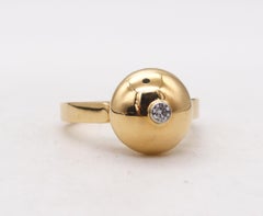 Aletto Brothers Stackable Small Round Ring in 18kt Yellow Gold with a Diamond
