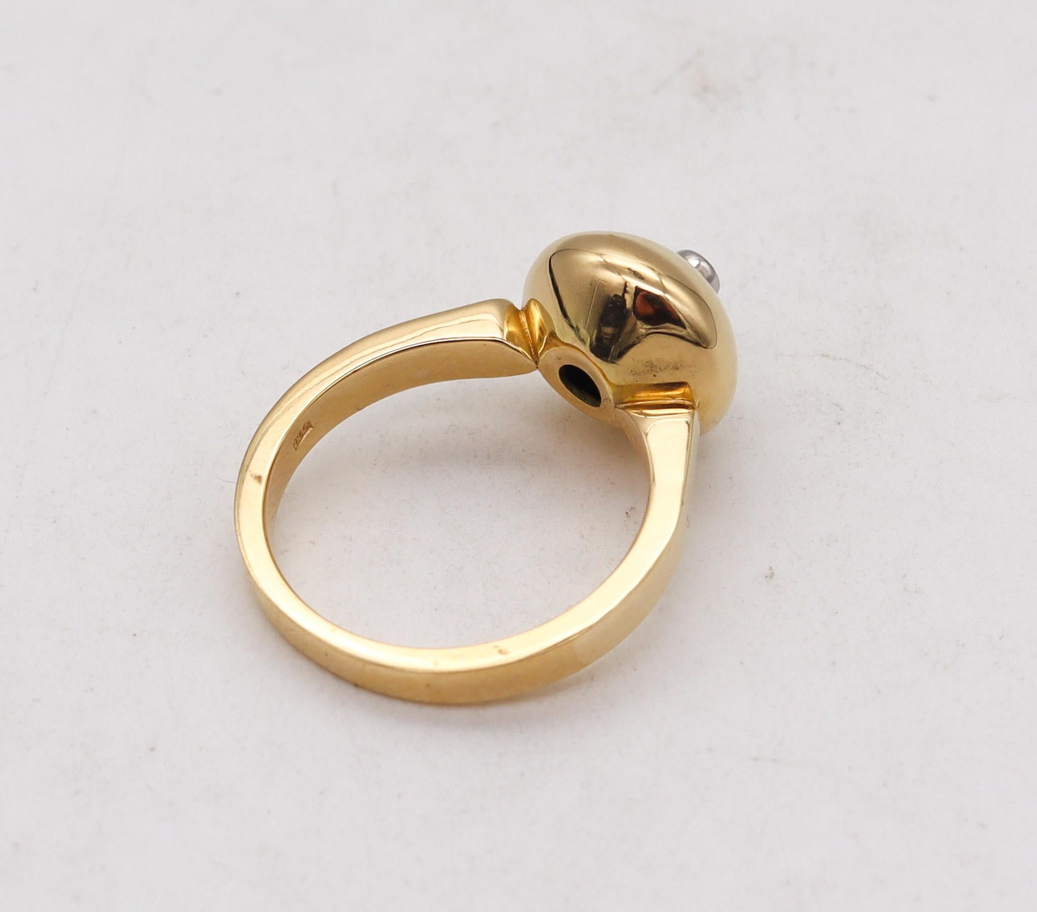 Brilliant Cut Aletto Brothers Stackable Small Round Ring in 18kt Yellow Gold with a Diamond For Sale