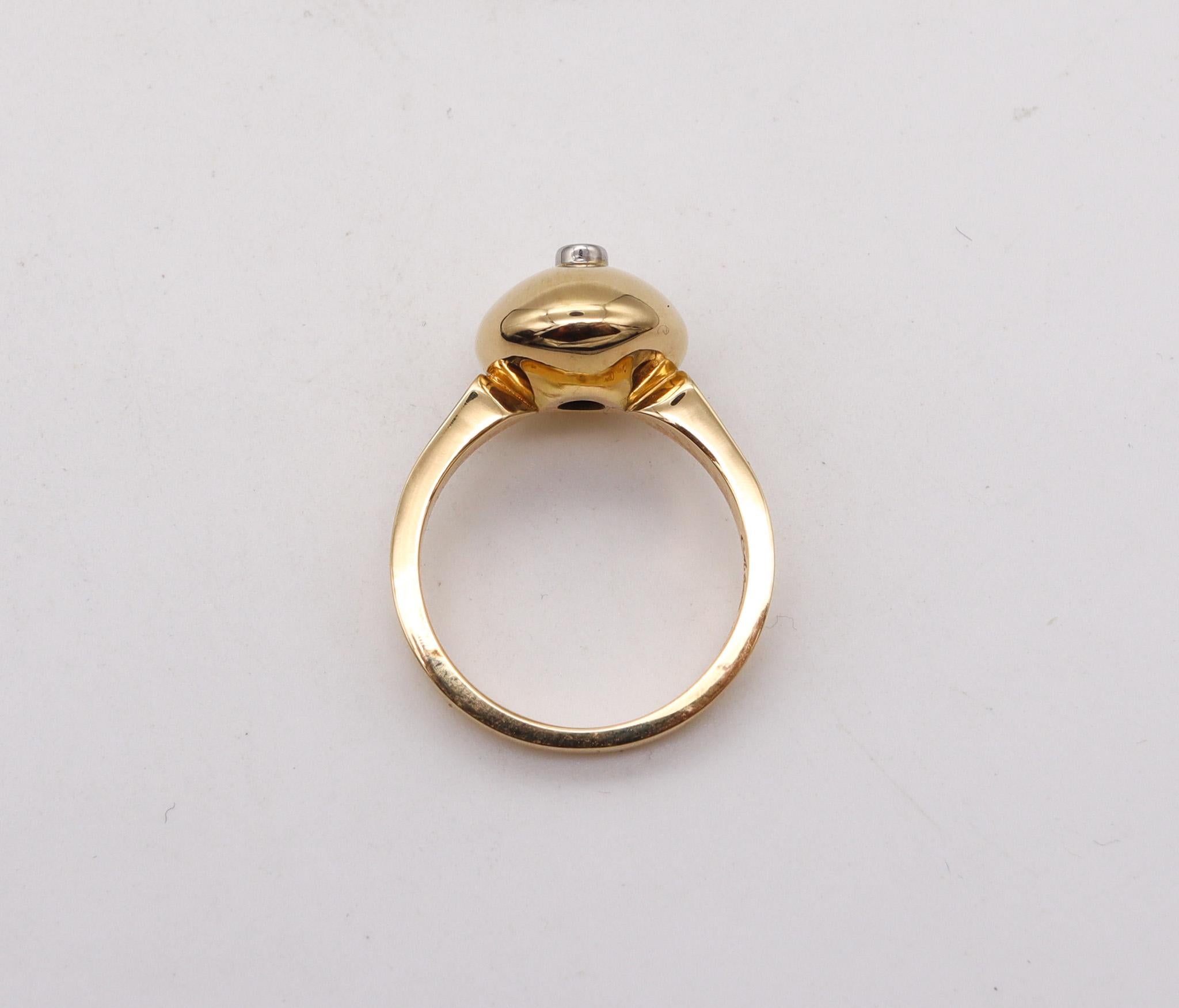 Aletto Brothers Stackable Small Round Ring in 18kt Yellow Gold with a Diamond In New Condition For Sale In Miami, FL