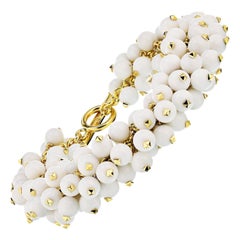 Aletto Brothers White Agate, Diamond, Gold Bracelet