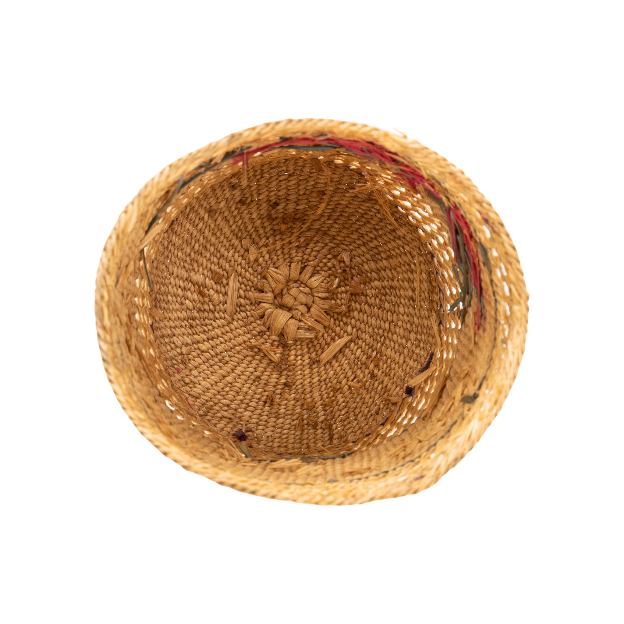 Native American Aleut Open Weave Basket For Sale