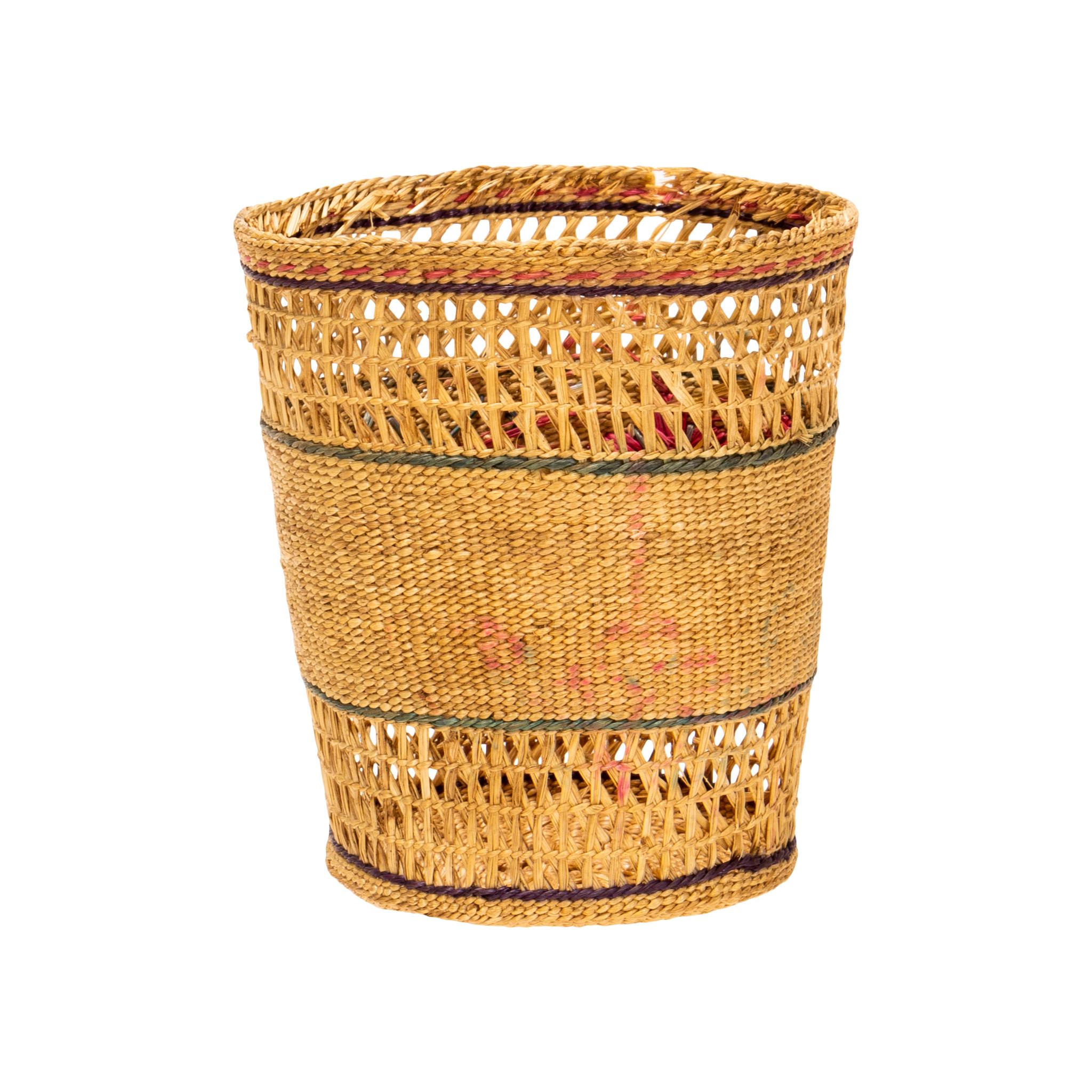 American Aleut Open Weave Basket For Sale