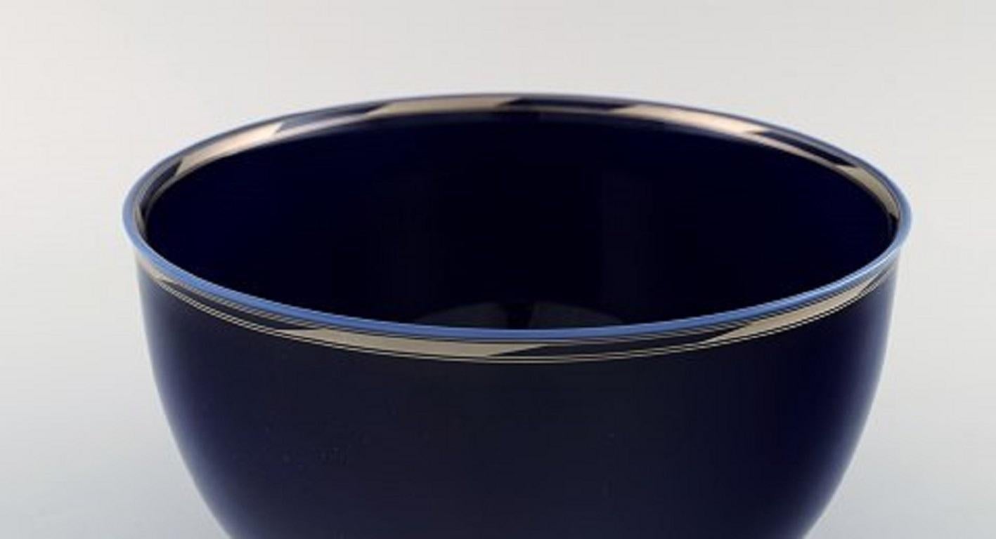 20th Century Alev Siesbye for Royal Copenhagen, Bowl of Porcelain Decorated with Blue Glaze
