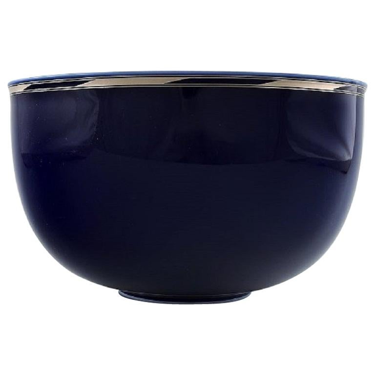 Alev Siesbye for Royal Copenhagen, Bowl of Porcelain Decorated with Blue Glaze