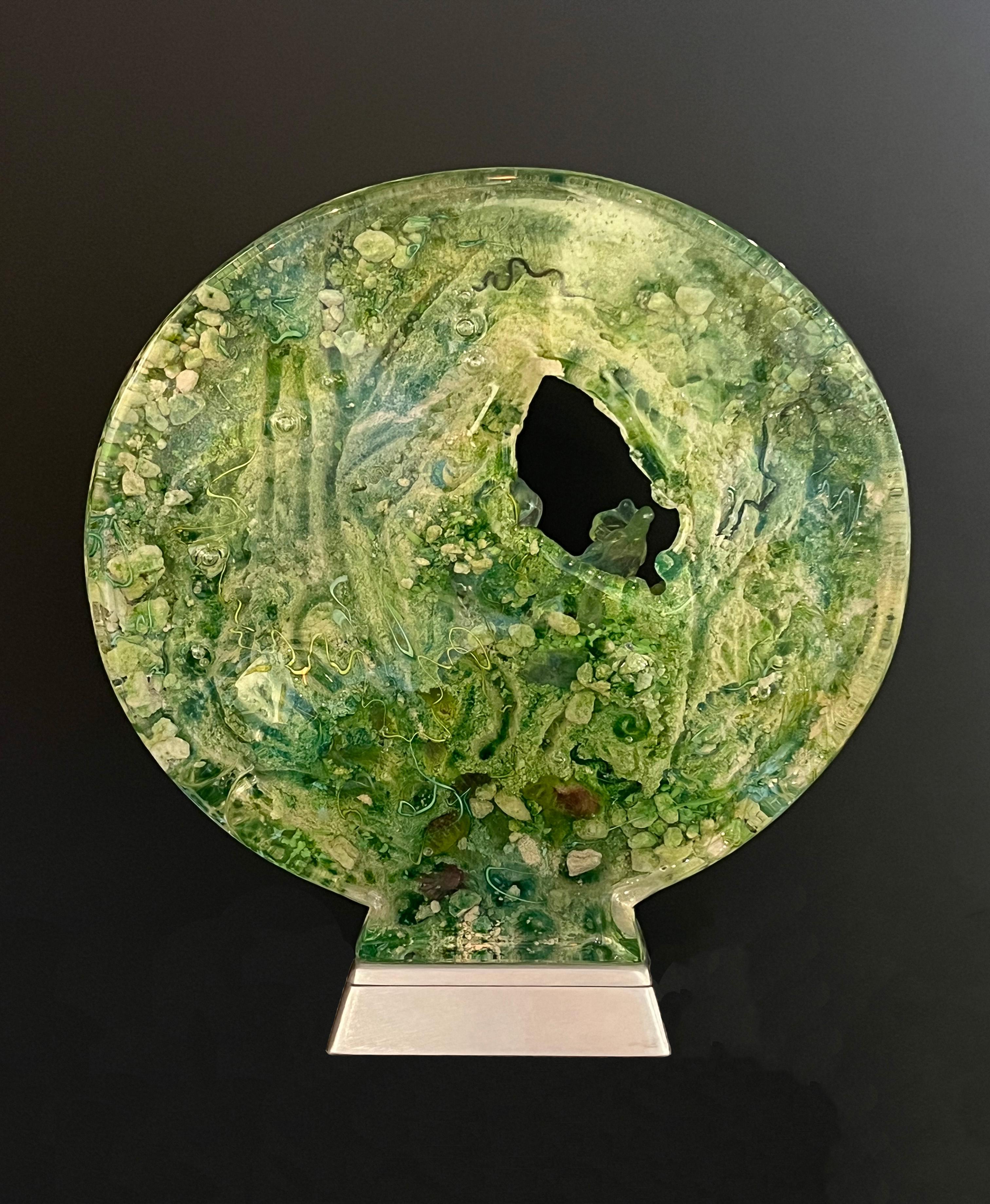 Mandala Zooxanthellae, Escultura de vidrio canadiense moderna, 2019  - Sculpture de Alex Anagnostou