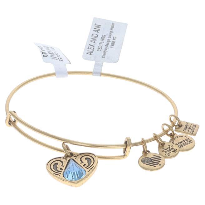 Alex and Ani Charity by Design Living Water Community Bracelet Gold Toned Adjust For Sale