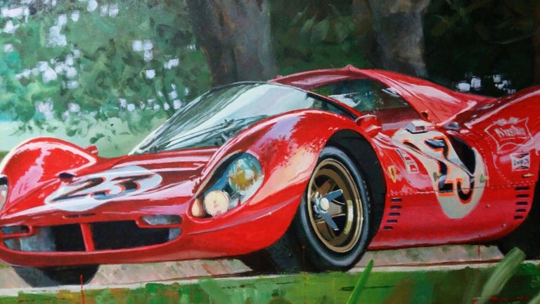 Alex Balaguer - " Ferrari 330 P4 " original acrylic ...