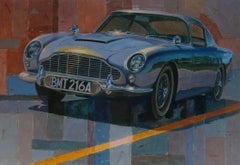 Aston Martin film "Goldfinger"- Original oil canvas- Car- 2015 painting
