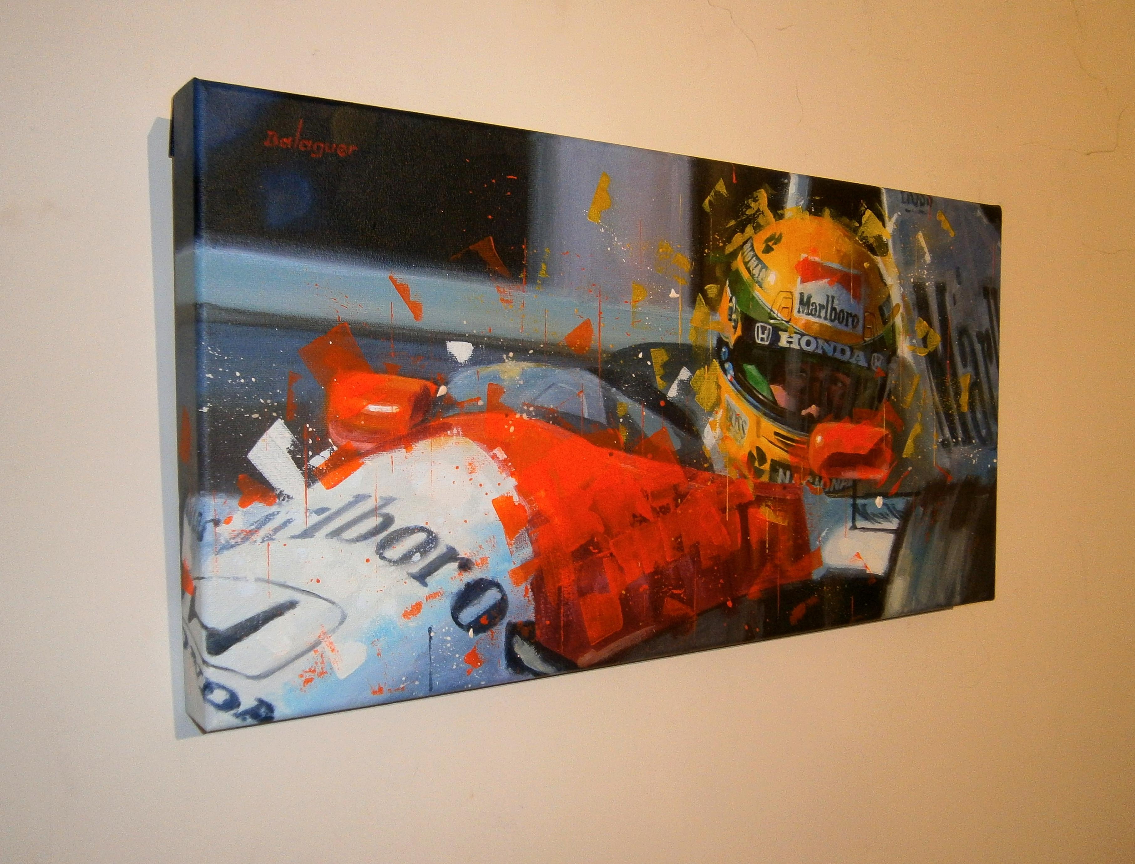 Ayrton Senna · 1991 Monaco GP · McLaren MP4/6. acrylic painting - Painting by Alex BALAGUER