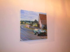 Balaguer Car Races   Le Mans 1956 Jaguar D-Type " original acrylic painting