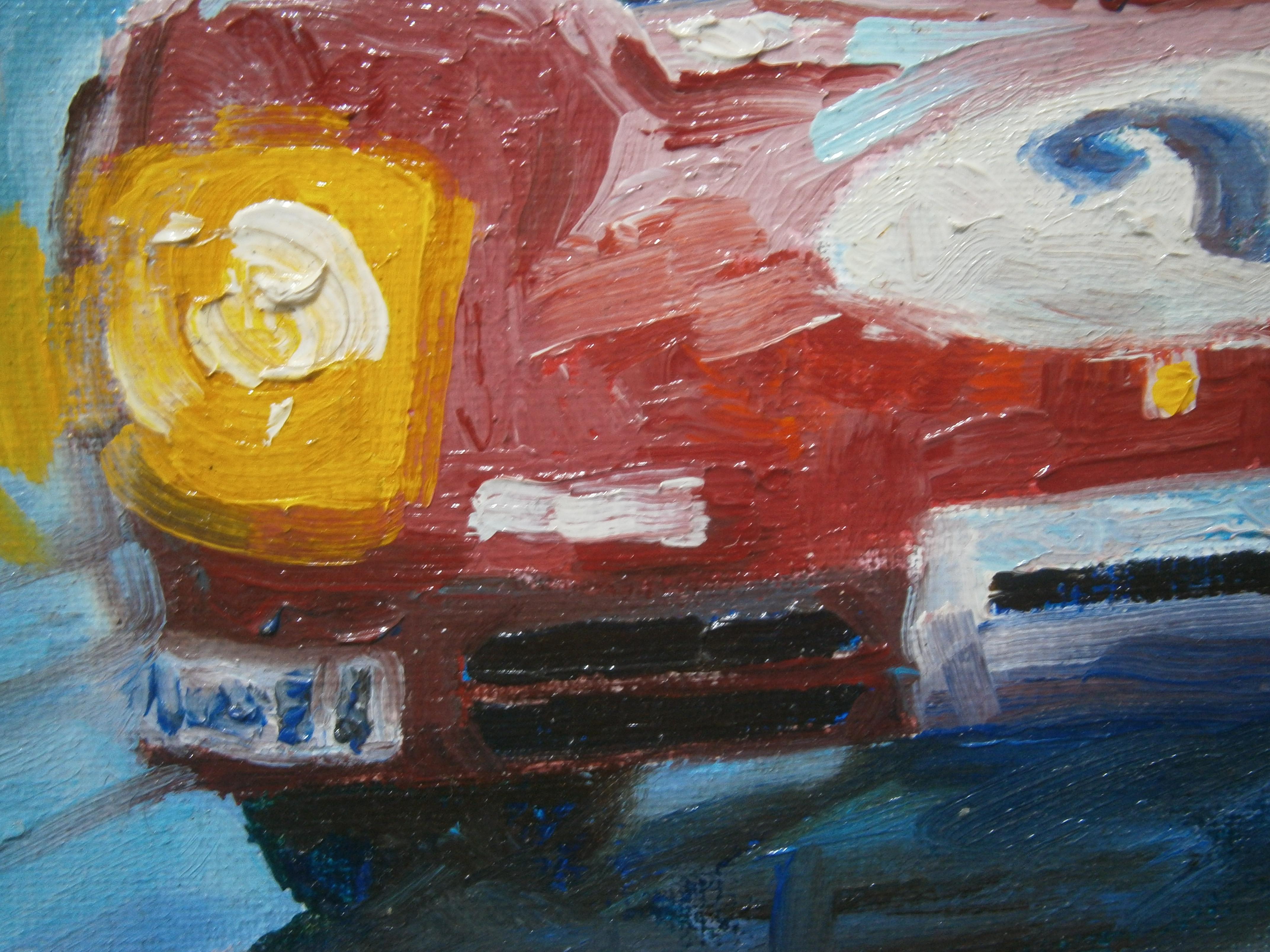 Balaguer  15  Carreras de coches   Ferrari 512S. pintura acrílica original - Figurative Painting Negro de Alex BALAGUER