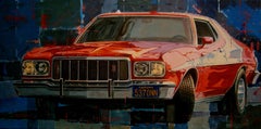 Balaguer  Voiture classique "Ford Gran Torino 1974" peinture acrylique réaliste