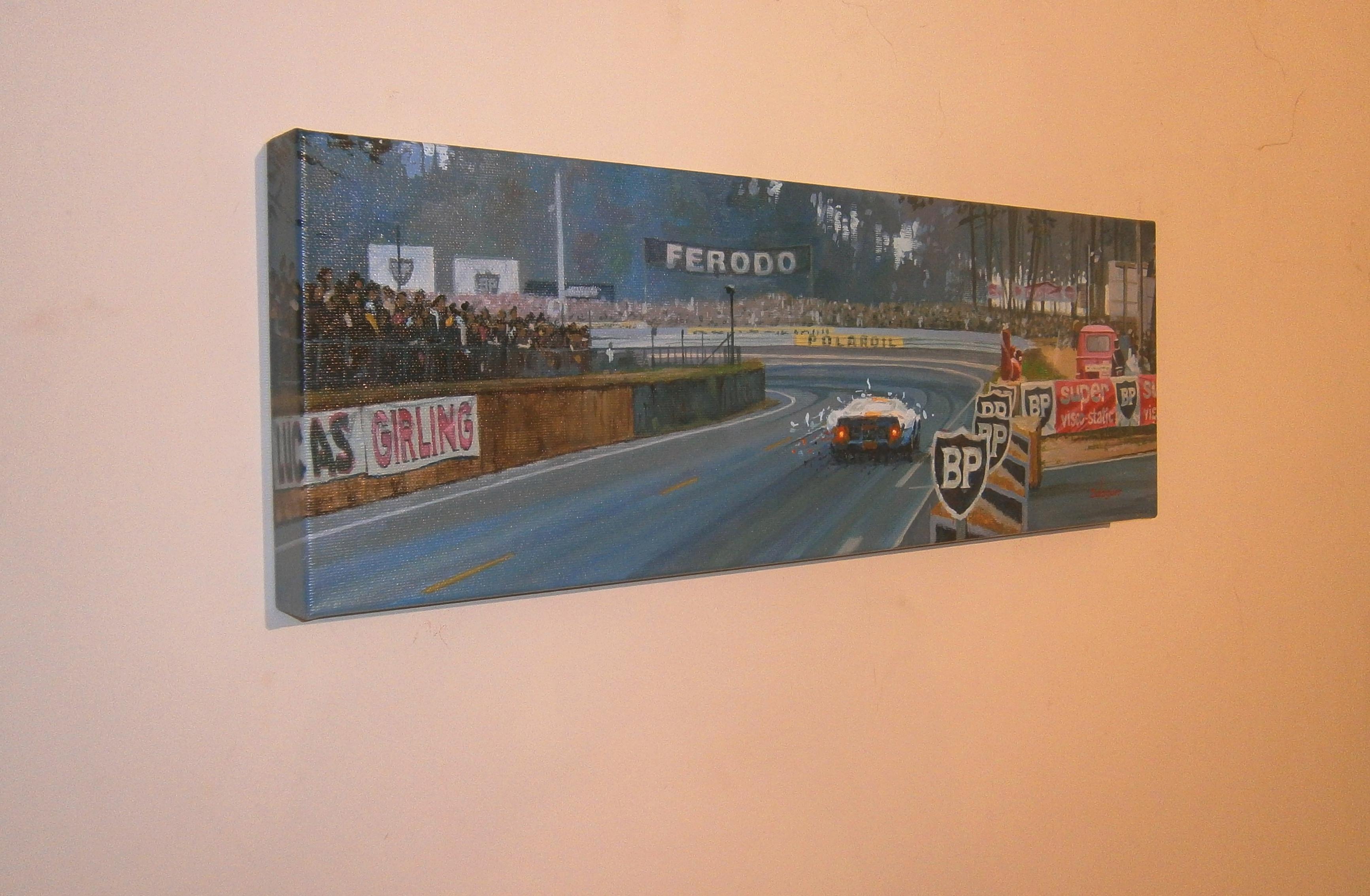 Balaguer Car Races Jacky Ickx Le Mans 1969 Ford GT40 original painting - Painting by Alex BALAGUER