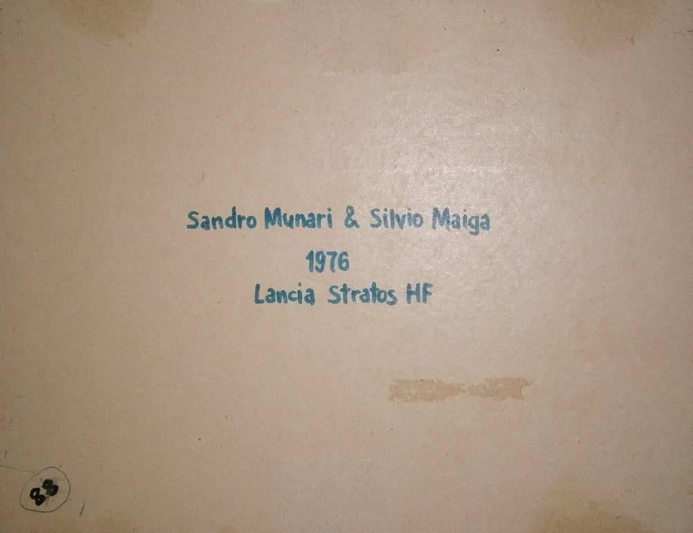 Sandro Munari & Silvio Maiga  Lancia Stratos HF 1976 original acrylic painting
