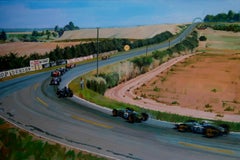 Balaguer 260 Gare automobilistiche Reims-Gueux pittura acrilica originale realista