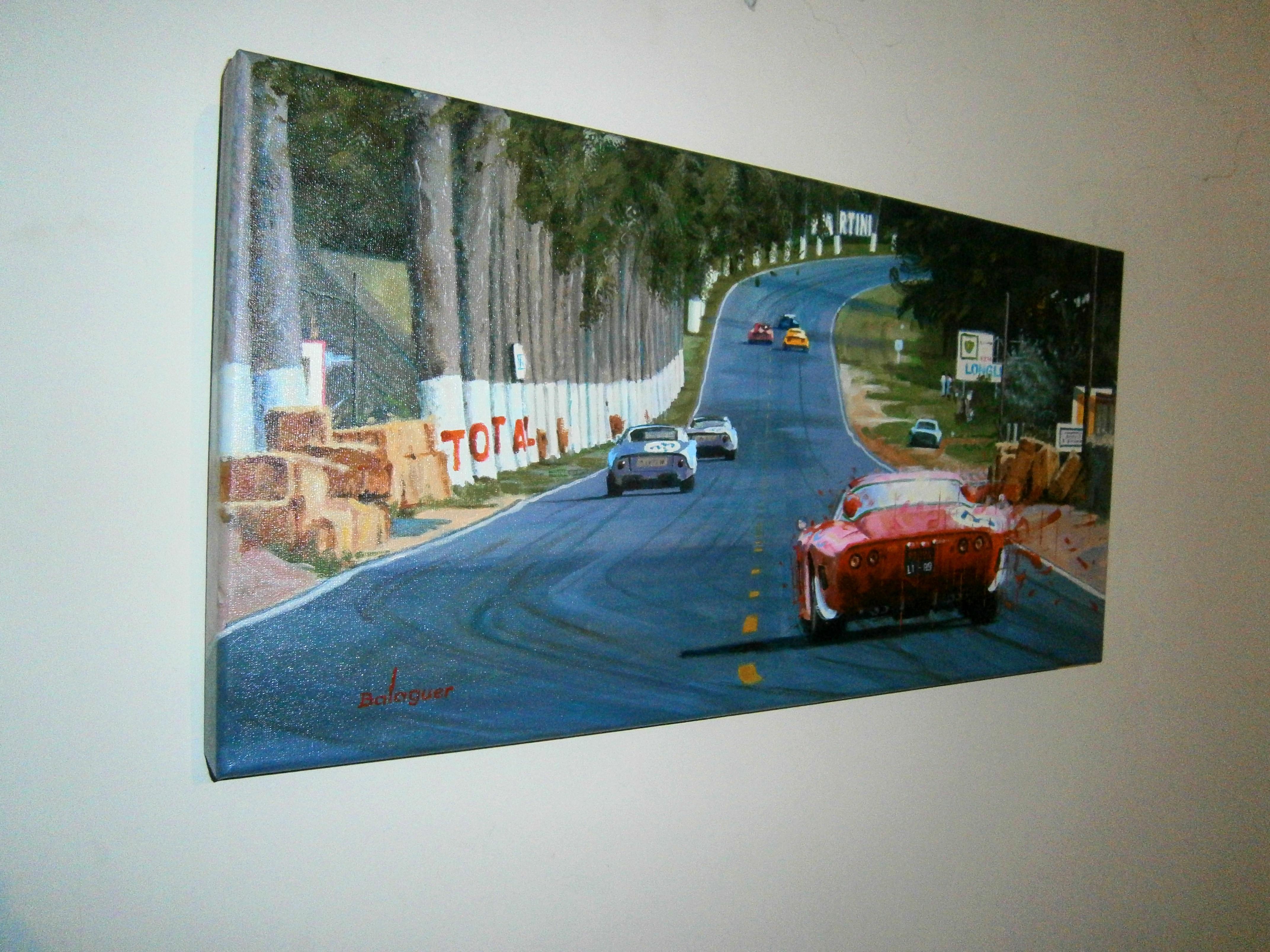 Balaguer 8 Car Races Le Mans 1965 - Iso Grifo A3/C. original painting - Painting by Alex BALAGUER