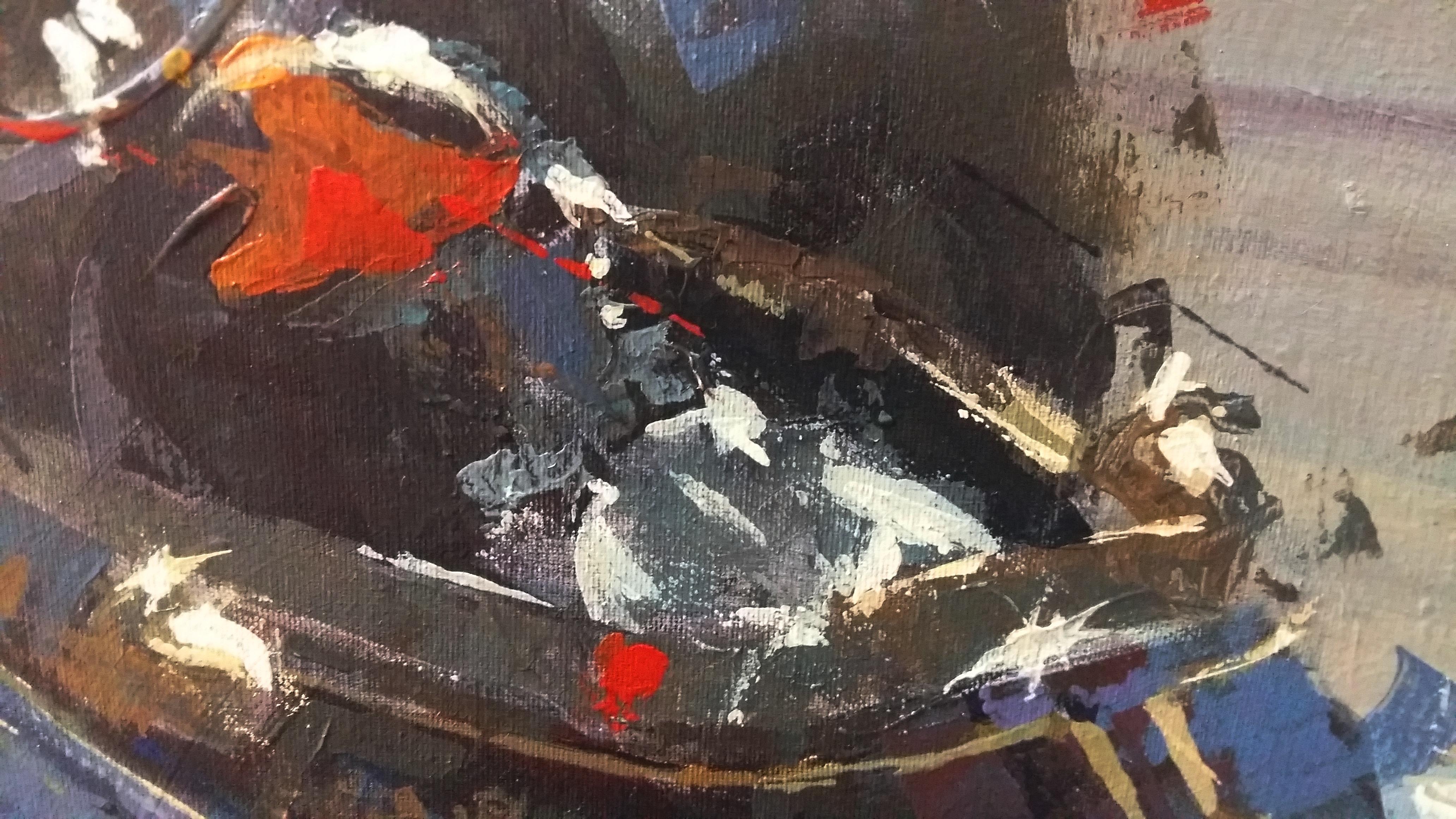 Balaguer  Gare automobilistiche  Emerson Fitipaldi. Lotus 72E Ford. dipinto originale - Figurative Painting Grigio di Alex BALAGUER