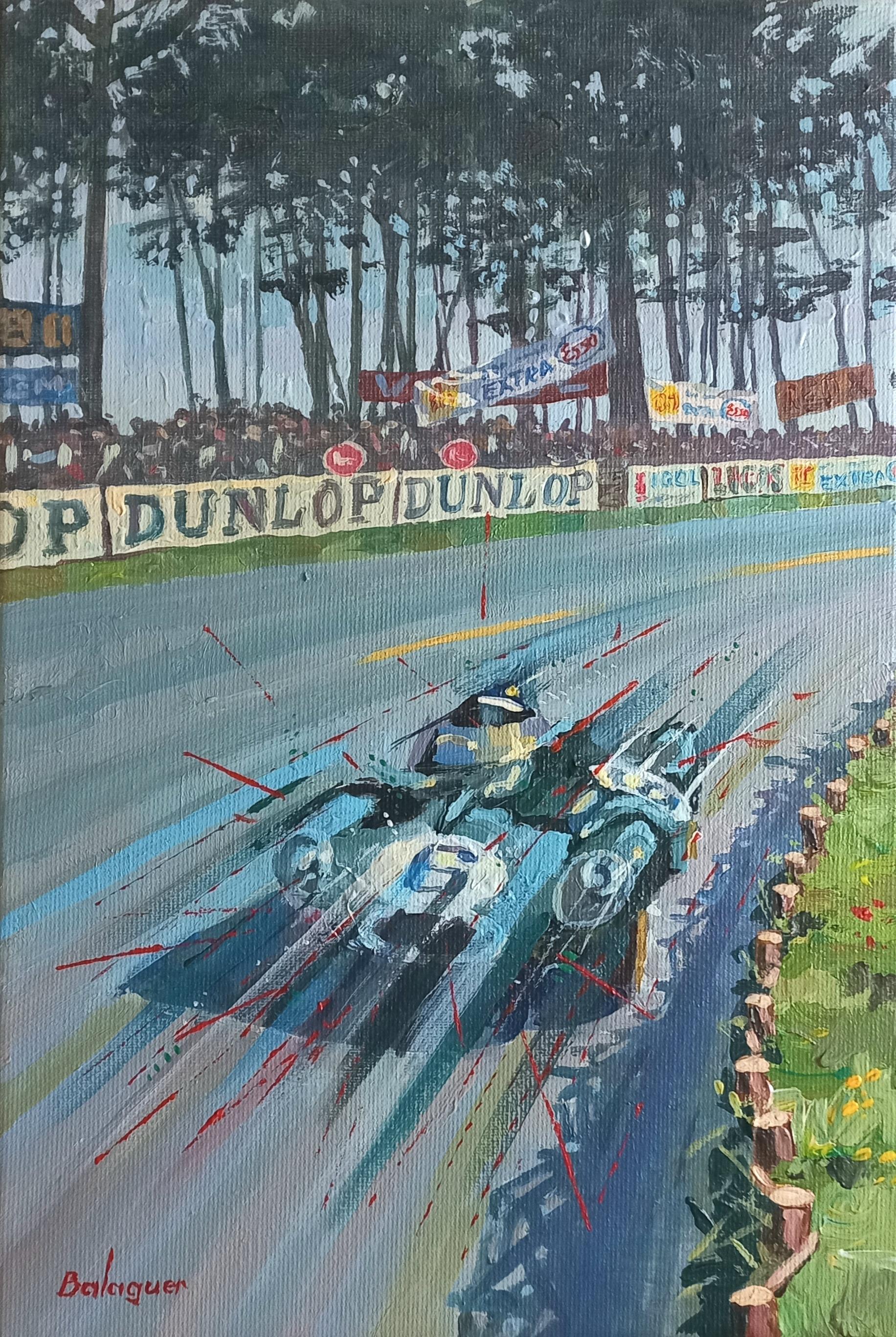 Balaguer 392 MIke Hawthorn and Ivor Bueb. Le mans Jaguar acrylic painting